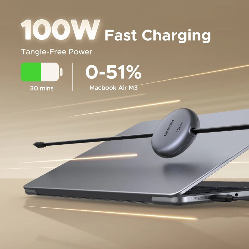 100W Retractable USB-C to USB-C Fast Charging Cable