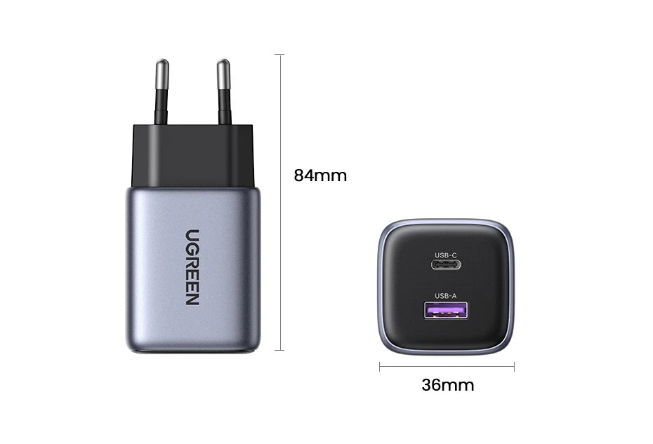 35W GaN Dual Port USB-C Fast Wall Charger