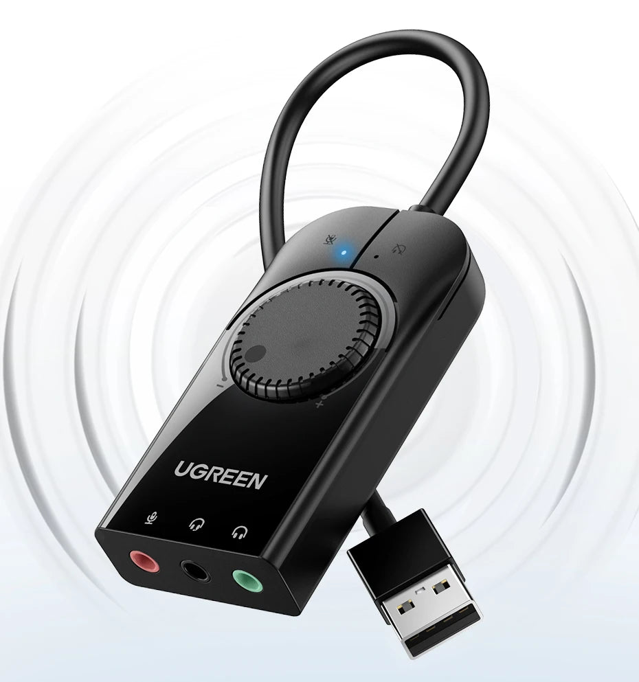 External USB Audio Adapter for PC, Laptop, and Gaming Consoles - 7