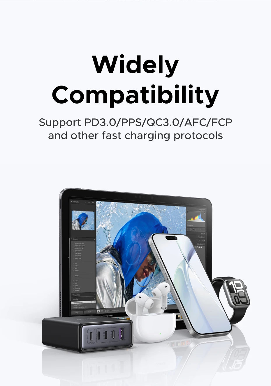 65W GaN 5-Port USB-C Desktop Fast Charger