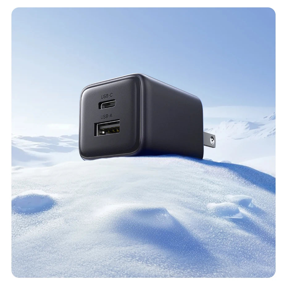 20W GaN Dual-Port USB-C and USB-A Fast Wall Charger
