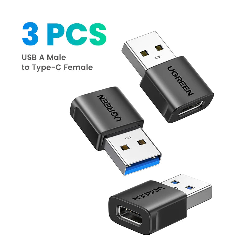 USB-A Male to USB-C Female OTG Adapter for Data and Charging - 21