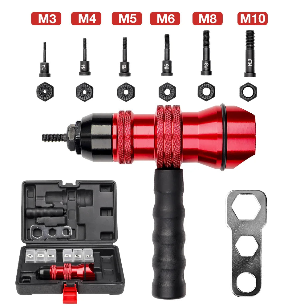 Electric Drill Rivet Nut Gun Adapter Tool Kit M3-M10
