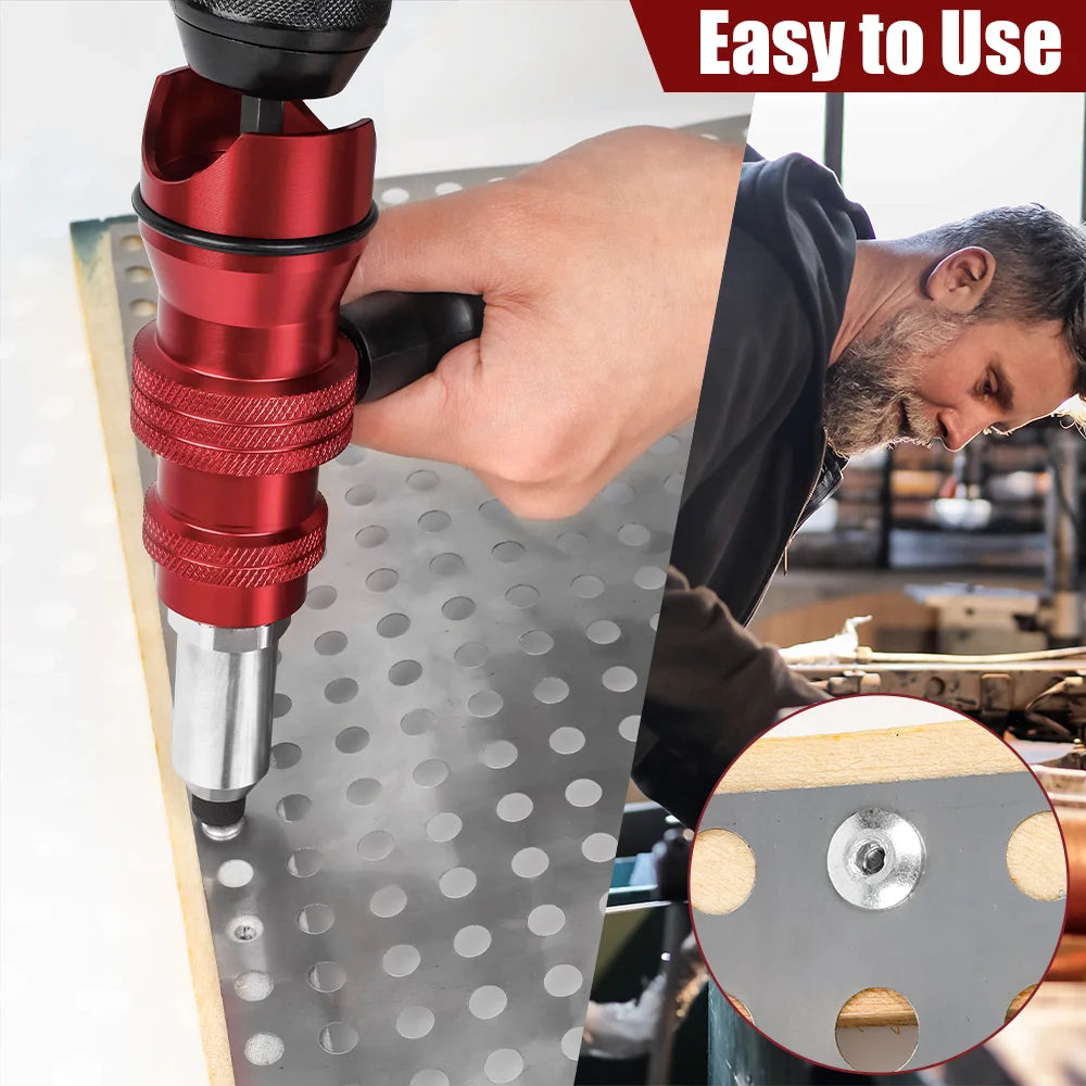 Electric Drill Rivet Gun Attachment for 2.4mm-4.8mm Rivets
