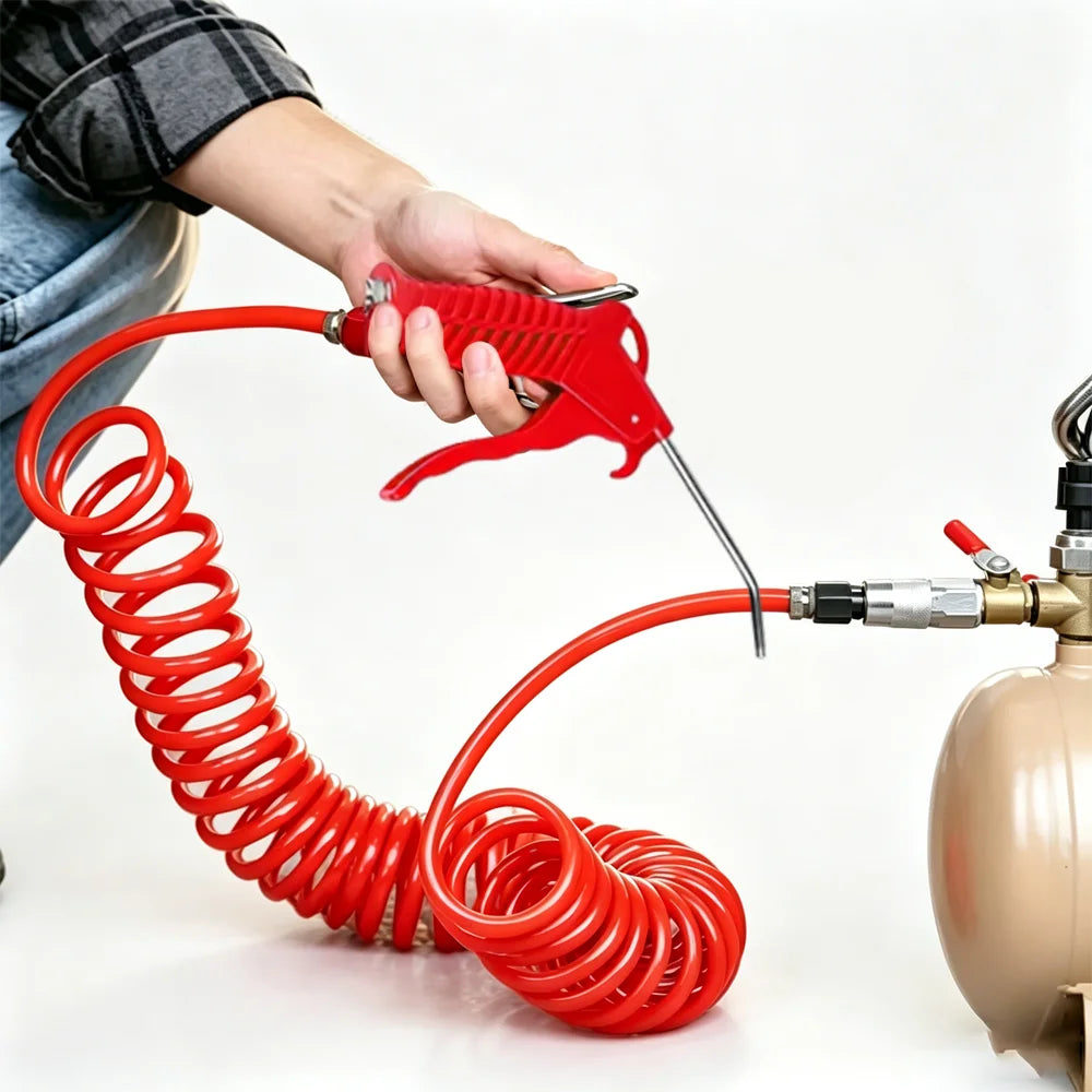 Spiral Air Compressor Hose with Quick Coupling