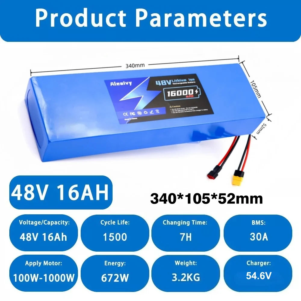 48V 16Ah Li-ion Battery for Electric Scooters with 30A BMS - 7