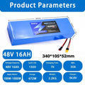 48V 16Ah Li-ion Battery for Electric Scooters with 30A BMS
