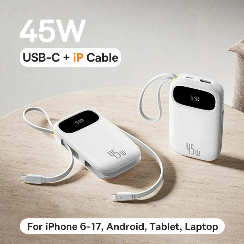 45W Fast Charging Power Bank with Built-in Cables - 31