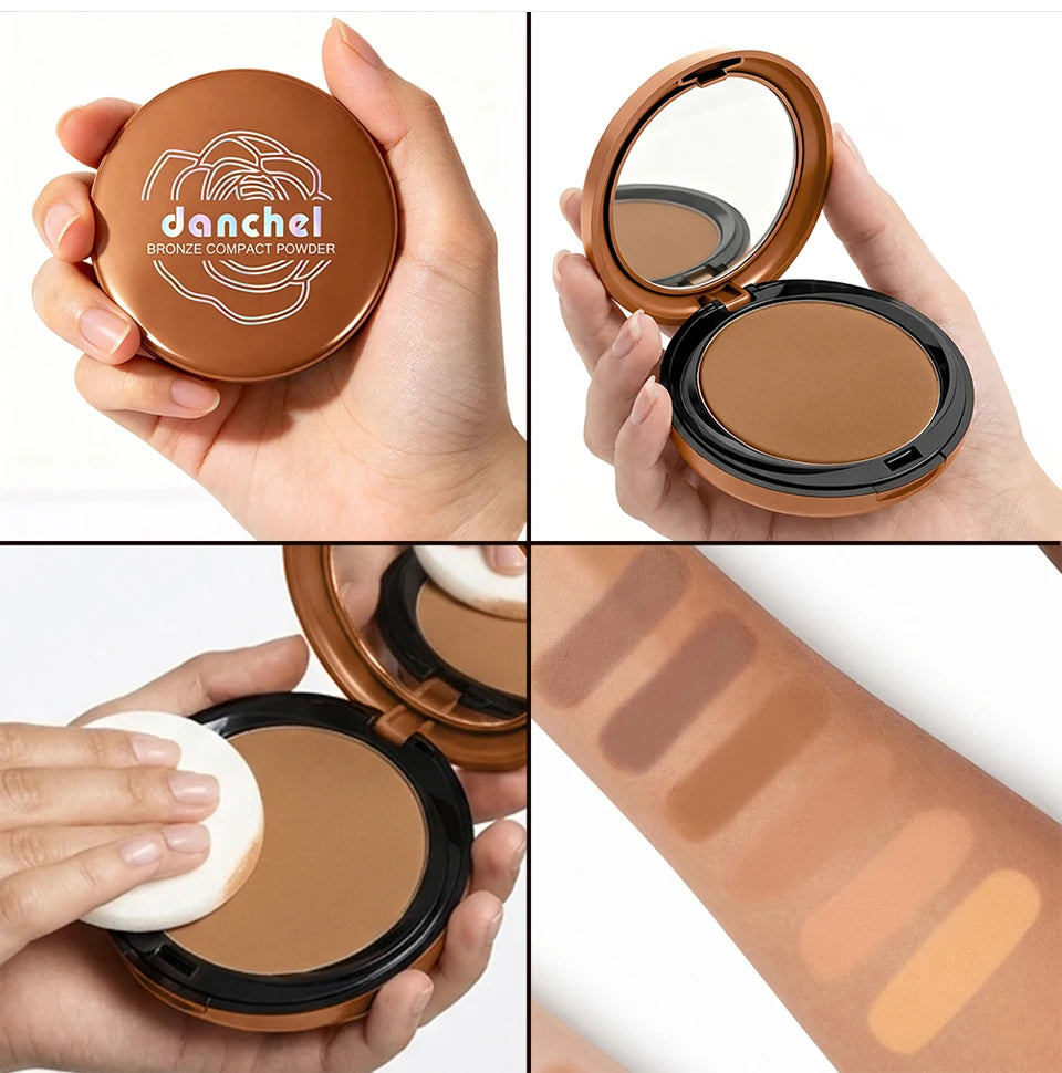 Matte Bronzer Compact Powder for Natural Sun-Kissed Glow