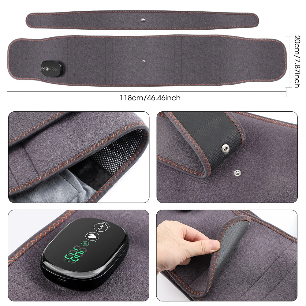 Cordless Heated Waist Massage Belt with Vibration