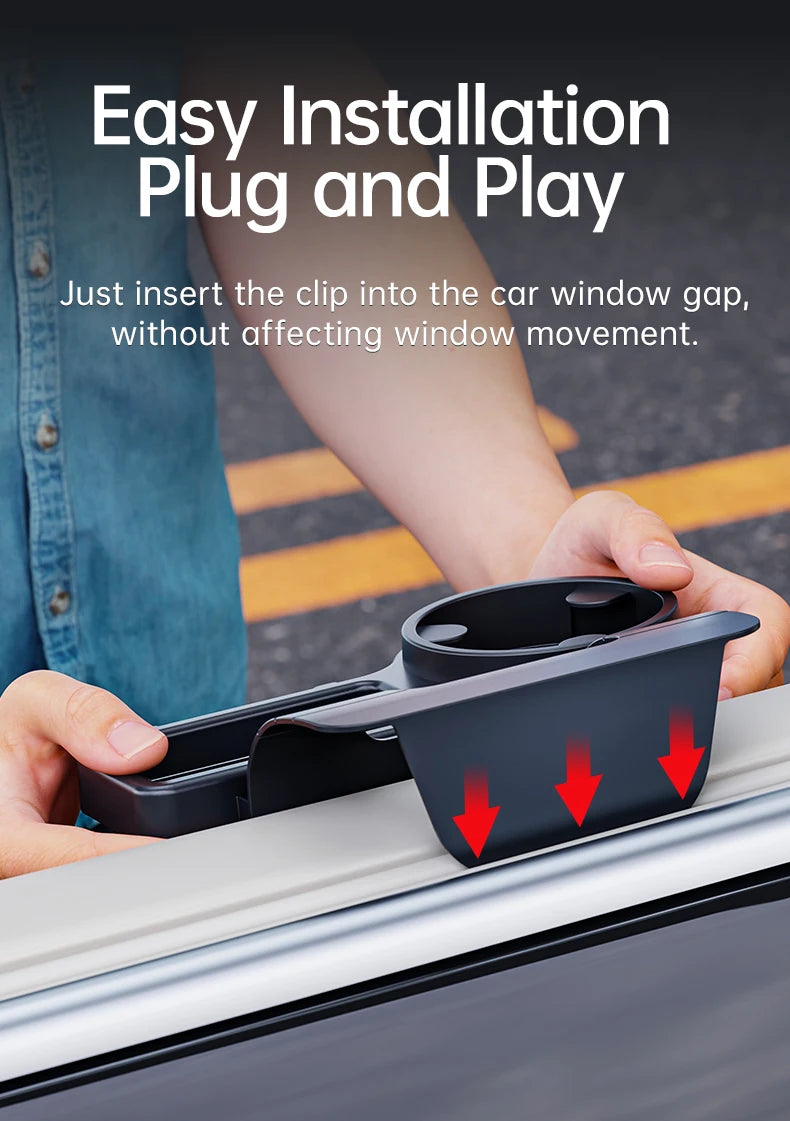Car Window Hanging Storage Organizer Tray with Cup and Phone Holder - 8