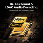 Active Noise-Canceling Wireless Bluetooth Headphones with 75H Battery