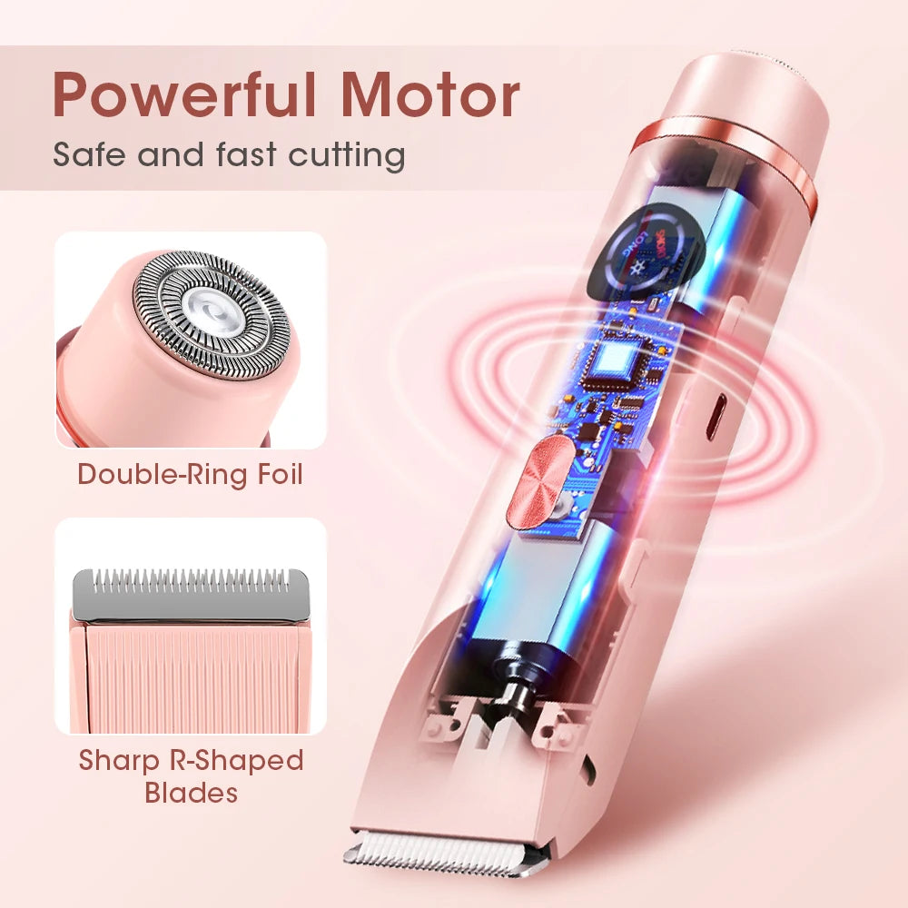 Waterproof Electric Shaver and Hair Trimmer for Women