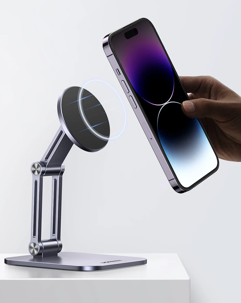 Adjustable Magnetic Aluminum Phone Stand for Desk