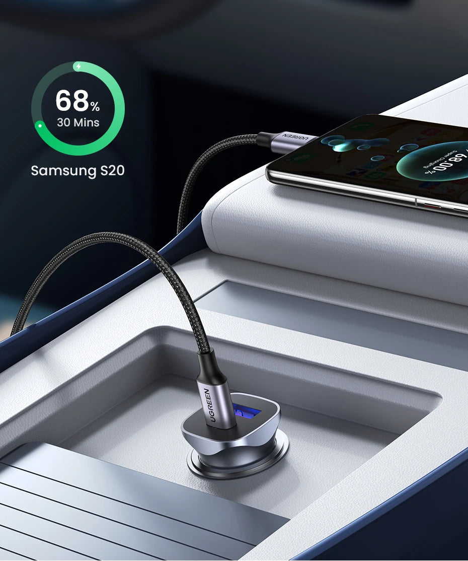 30W Dual Port Fast Car Charger with PD 3.0 and QC 4.0 - 11