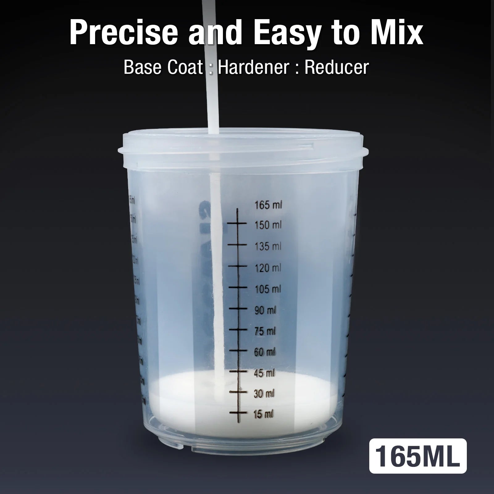 160ml Disposable Paint Mixing Cup System for Spray Guns - 5