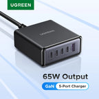 65W GaN 5-Port USB-C Desktop Fast Charger