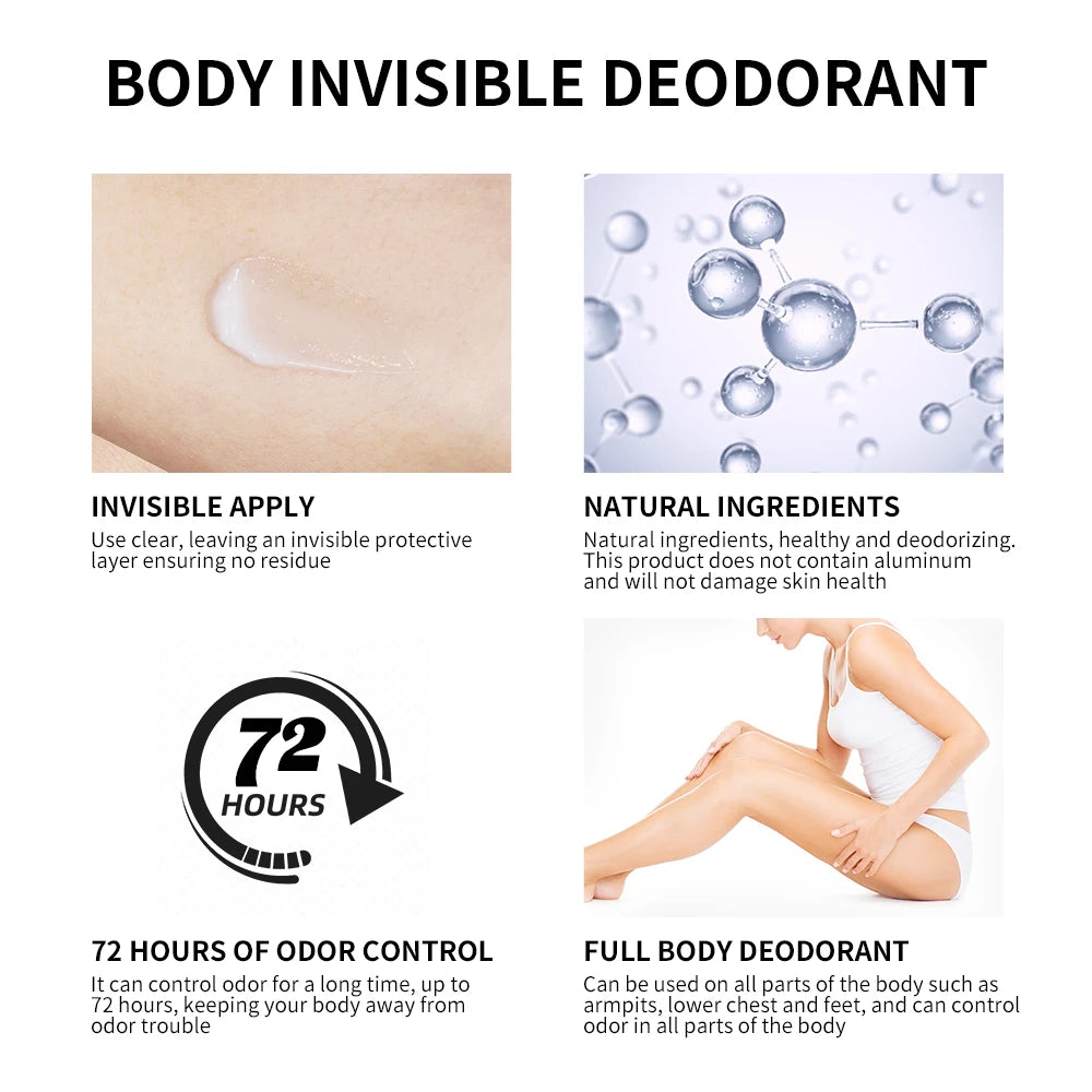 Long-Lasting Invisible Body Deodorant Cream