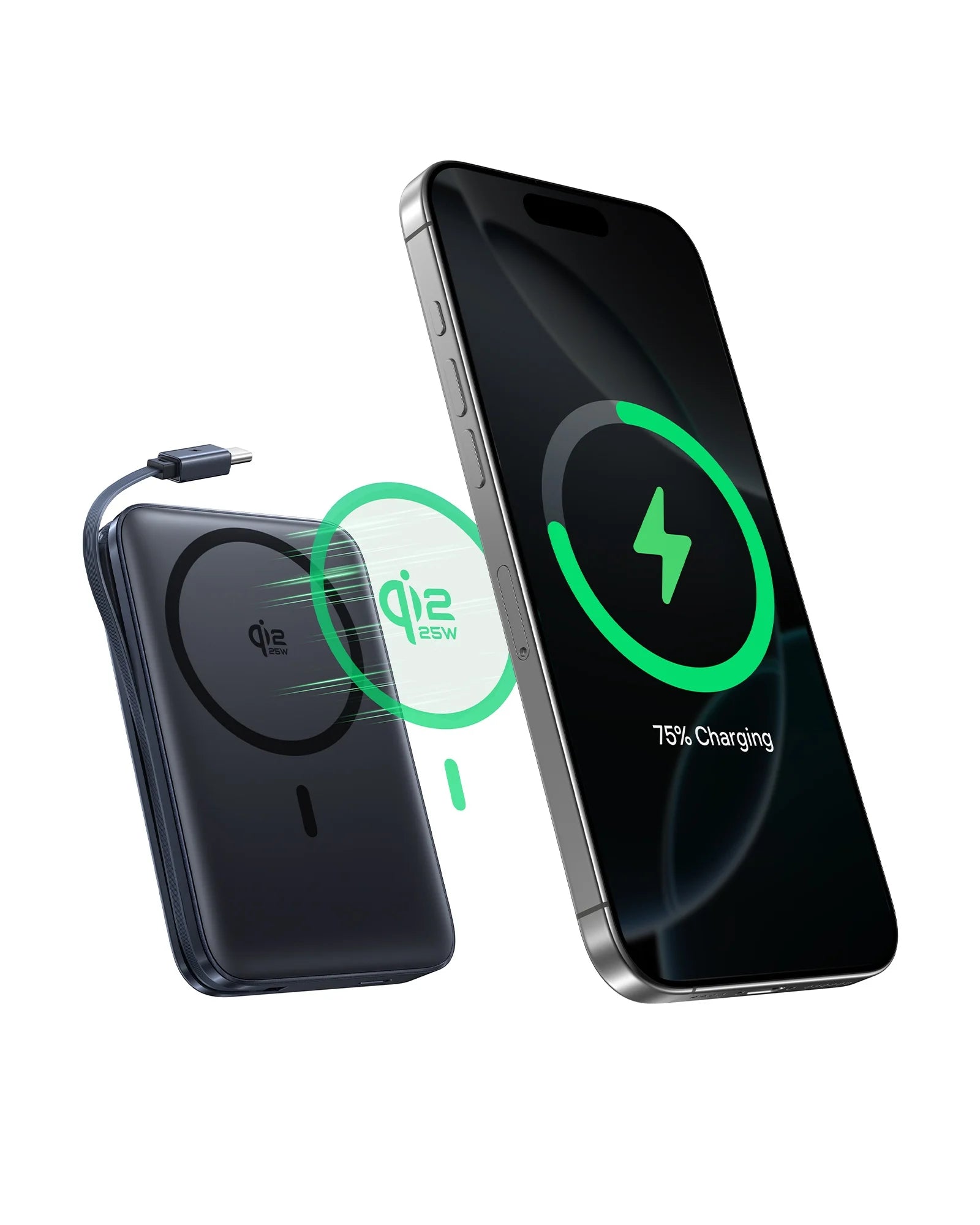 10000mAh Magnetic Wireless Power Bank with Built-In USB-C Cable - 14