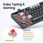Wired Mechanical Gaming Keyboard 108 Keys with Red Switches