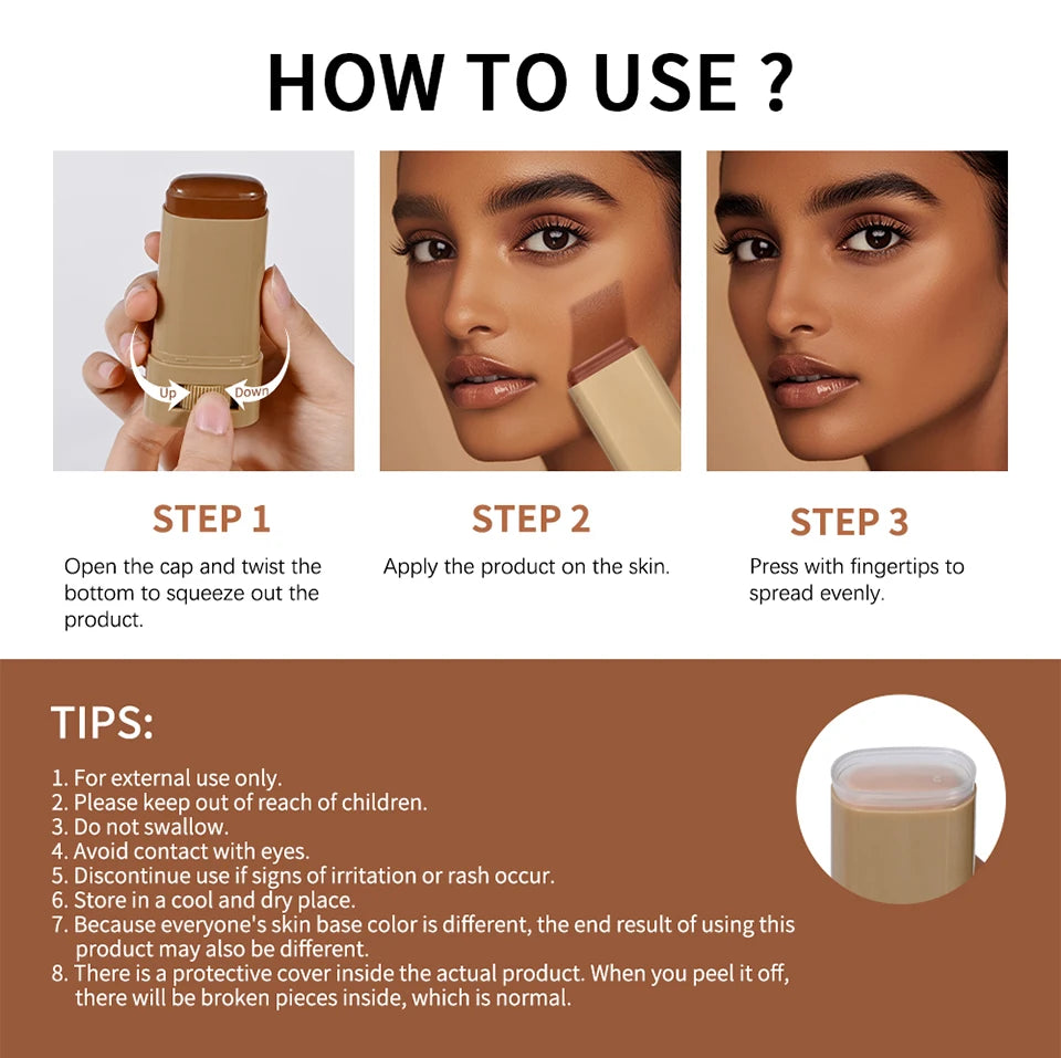 Serum-Boosted Skin Tint Foundation Stick for Natural Coverage