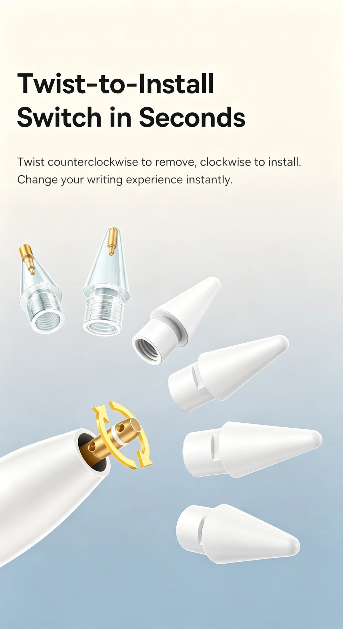 Replacement Stylus Pen Tips for Apple Pencil 1st and 2nd Generation
