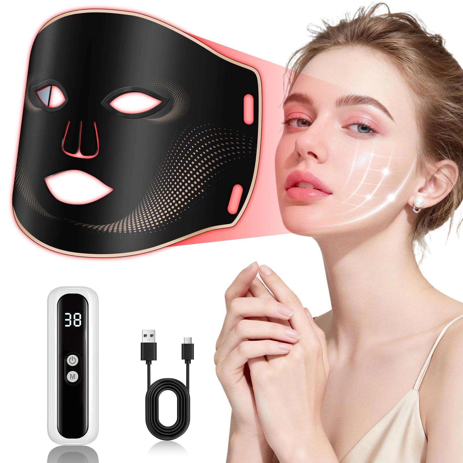 7-Color LED Light Therapy Facial Mask - 7