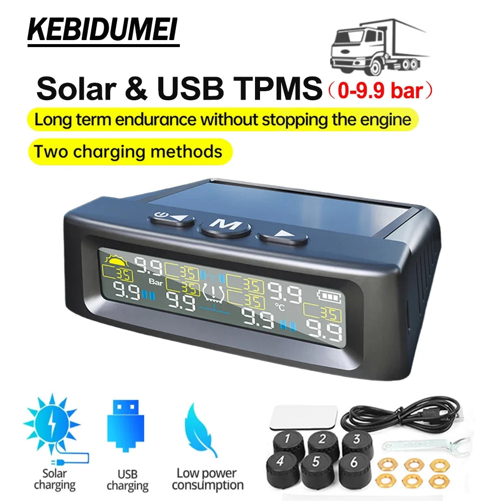 Solar Tire Pressure Monitoring System for Trucks and RVs - 1