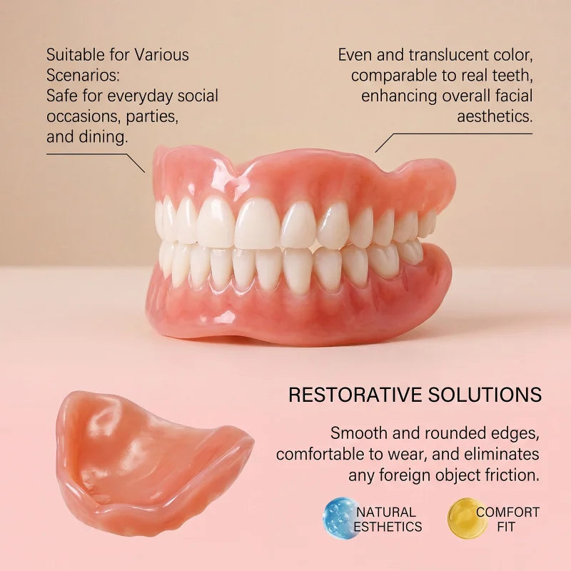 Full Mouth Silicone Denture Set for Natural Smile Comfort