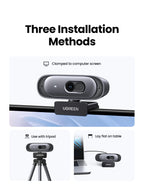 2K Ultra HD USB Webcam with Dual Microphones for Video Calls