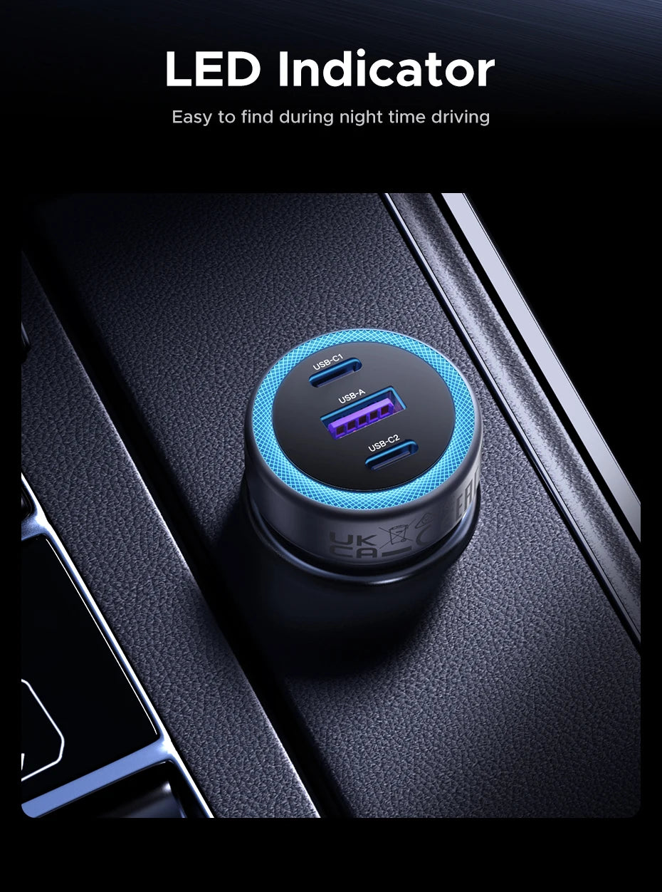30W USB-C Fast Car Charger with Dual Ports - 13