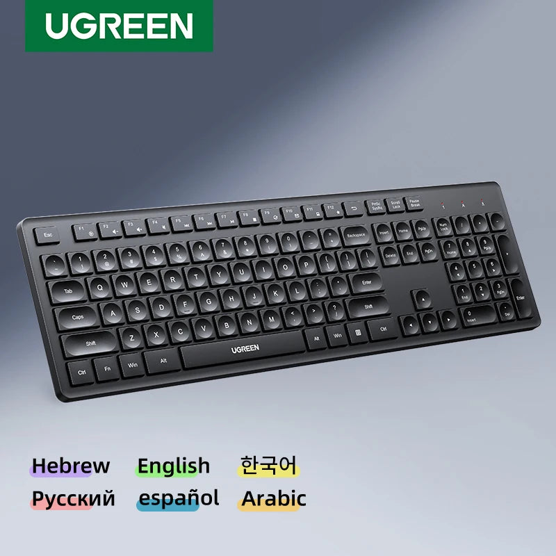 Wireless 2.4GHz Full-Size Computer Keyboard for Laptop and Desktop - 1
