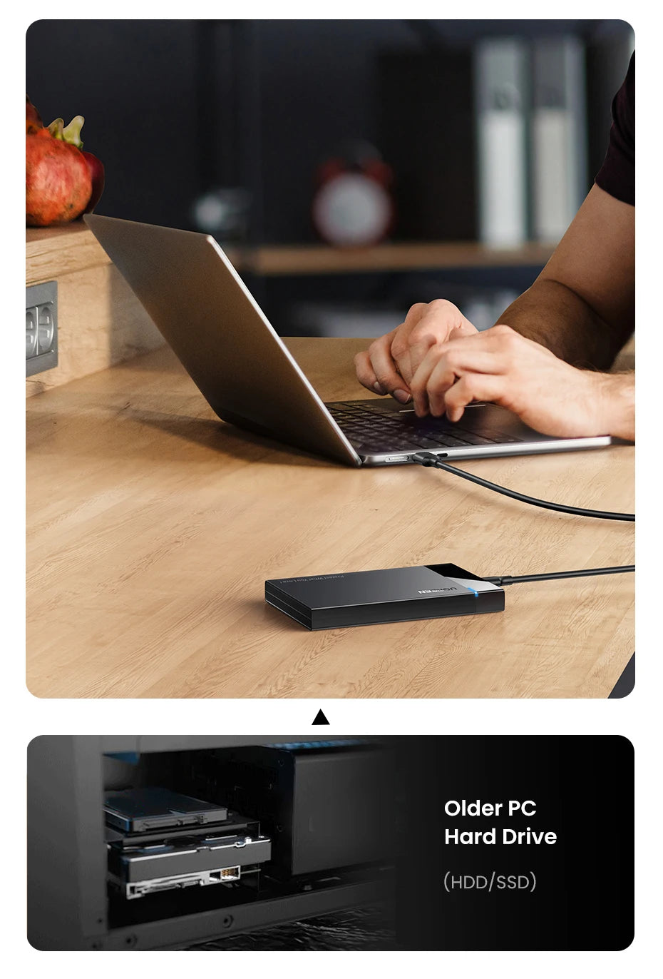 2.5" SATA to USB 3.1 Hard Drive Enclosure for SSD and HDD