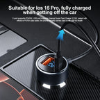 326W 6-Port Car Charger USB-C QC3.0 Cigarette Lighter Splitter 12-24V