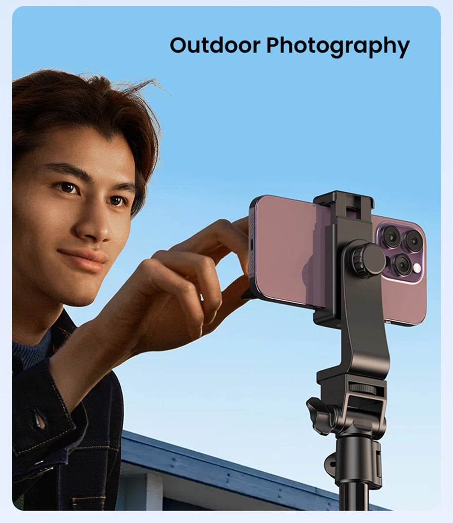 1.7m Extendable Aluminum Phone Tripod with Bluetooth Remote - 20