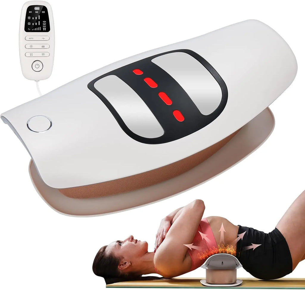 Electric Lumbar Back Stretcher and Waist Massager with Remote