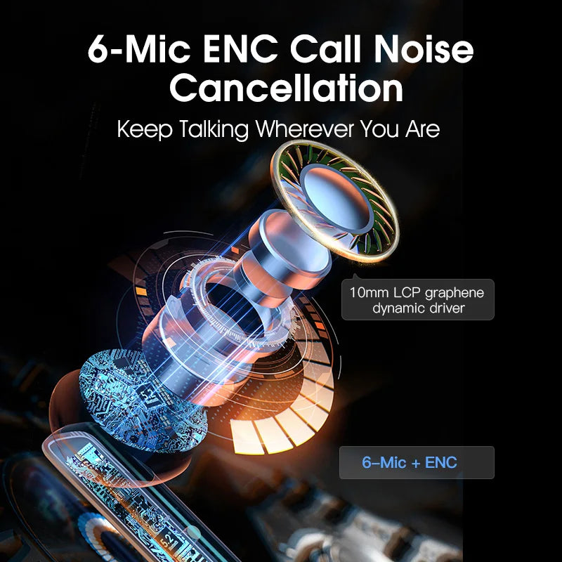 Active Noise Cancelling Wireless Earbuds with Bluetooth 5.2