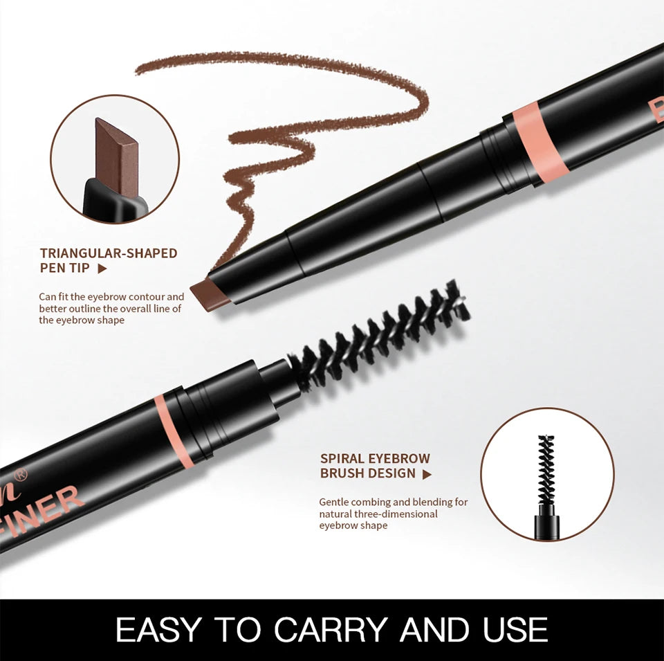 Waterproof Triangular Tip Eyebrow Pencil with Spoolie Brush - 11
