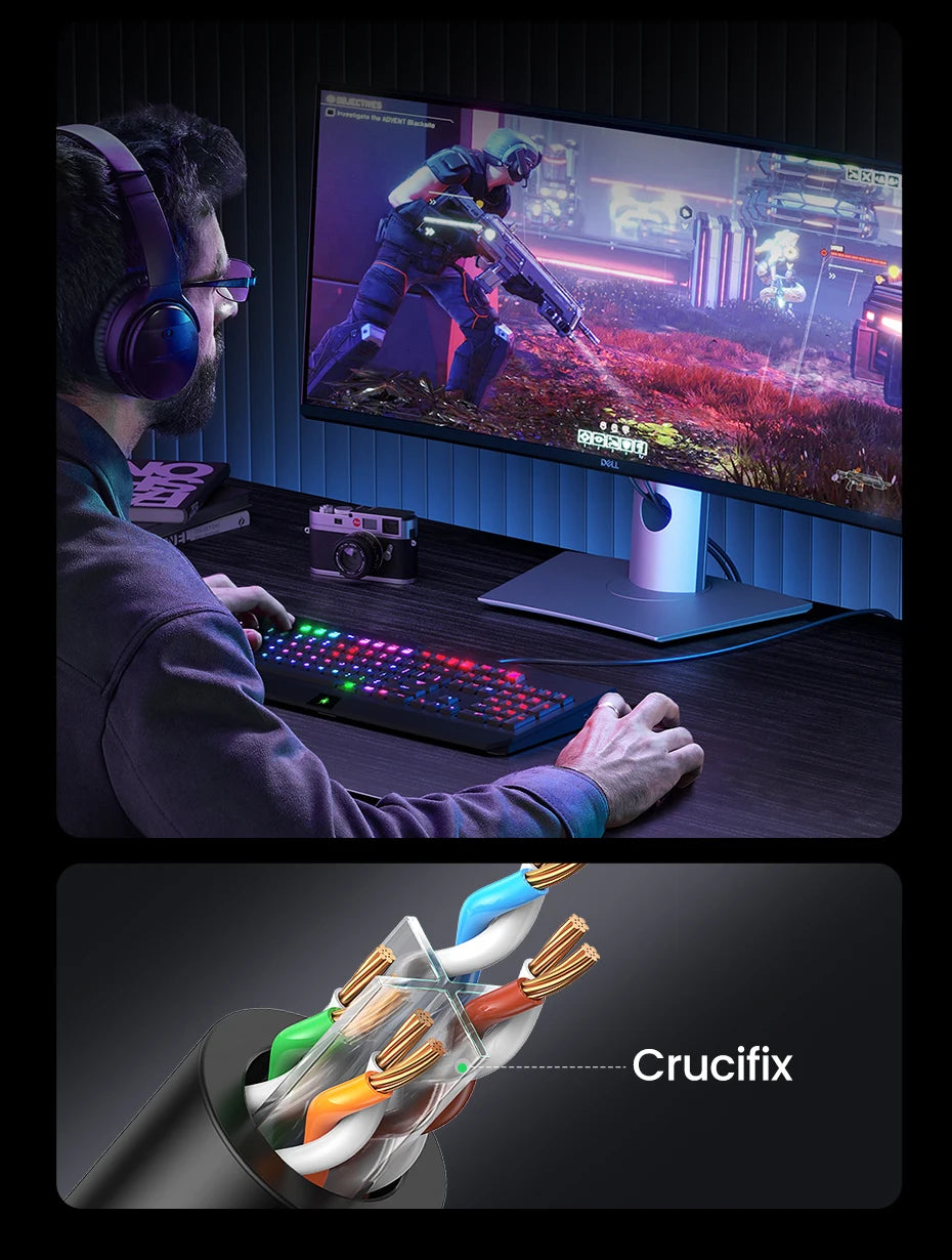 Cat6 Gigabit Ethernet Network Cable for High-Speed Gaming and Streaming