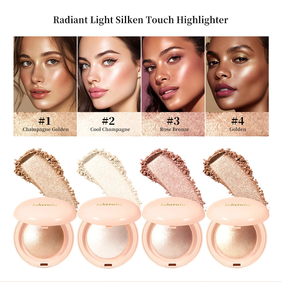 Silken Touch Baked Highlighter Powder for Radiant Glow