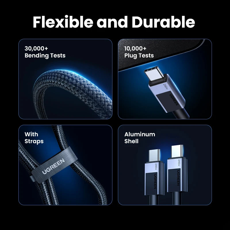 240W USB-C to USB-C Fast Charging and Data Sync Cable