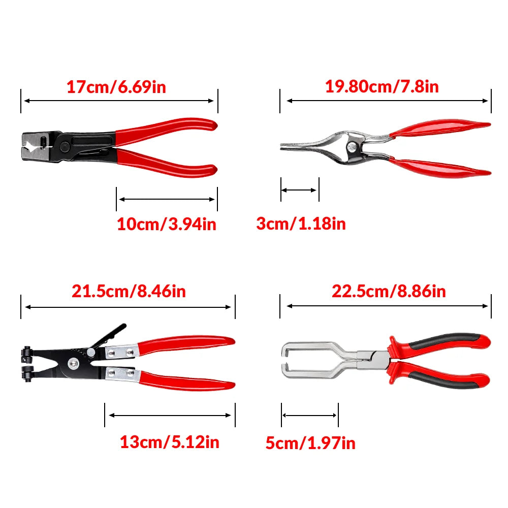 Automotive Hose Clamp Pliers Set for Fuel and Coolant Lines