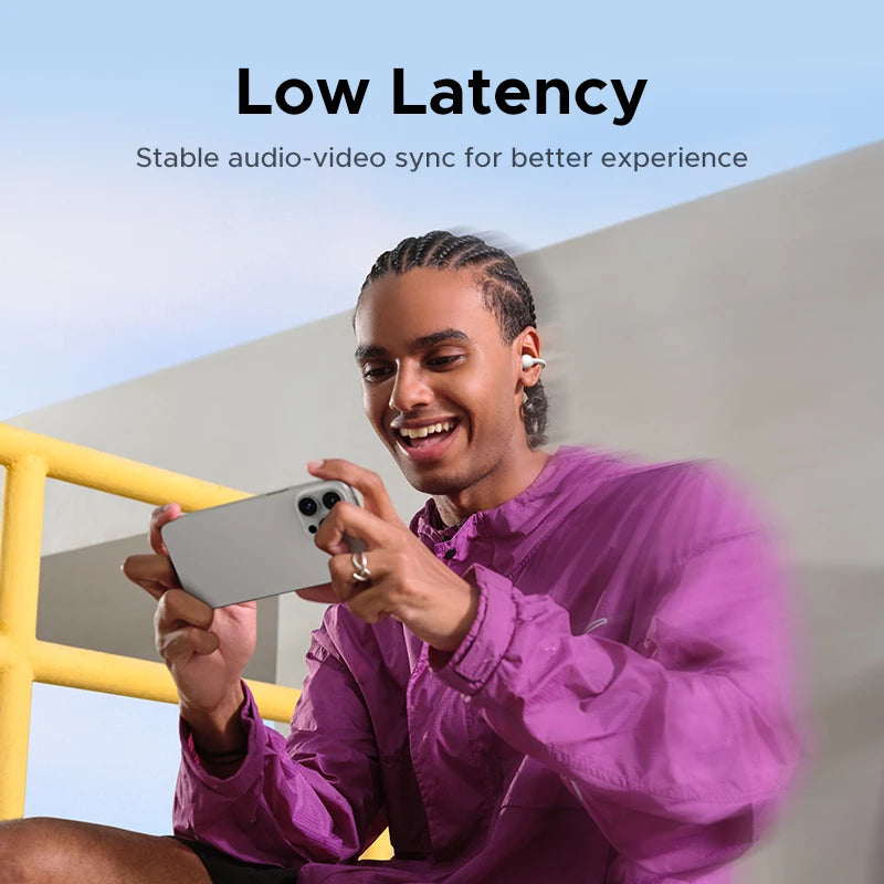 Wireless Open-Ear Bluetooth 5.4 Earbuds with Smart LCD Charging Case