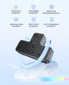 30W 6-in-1 Wall Outlet Extender with USB-C and USB-A Ports