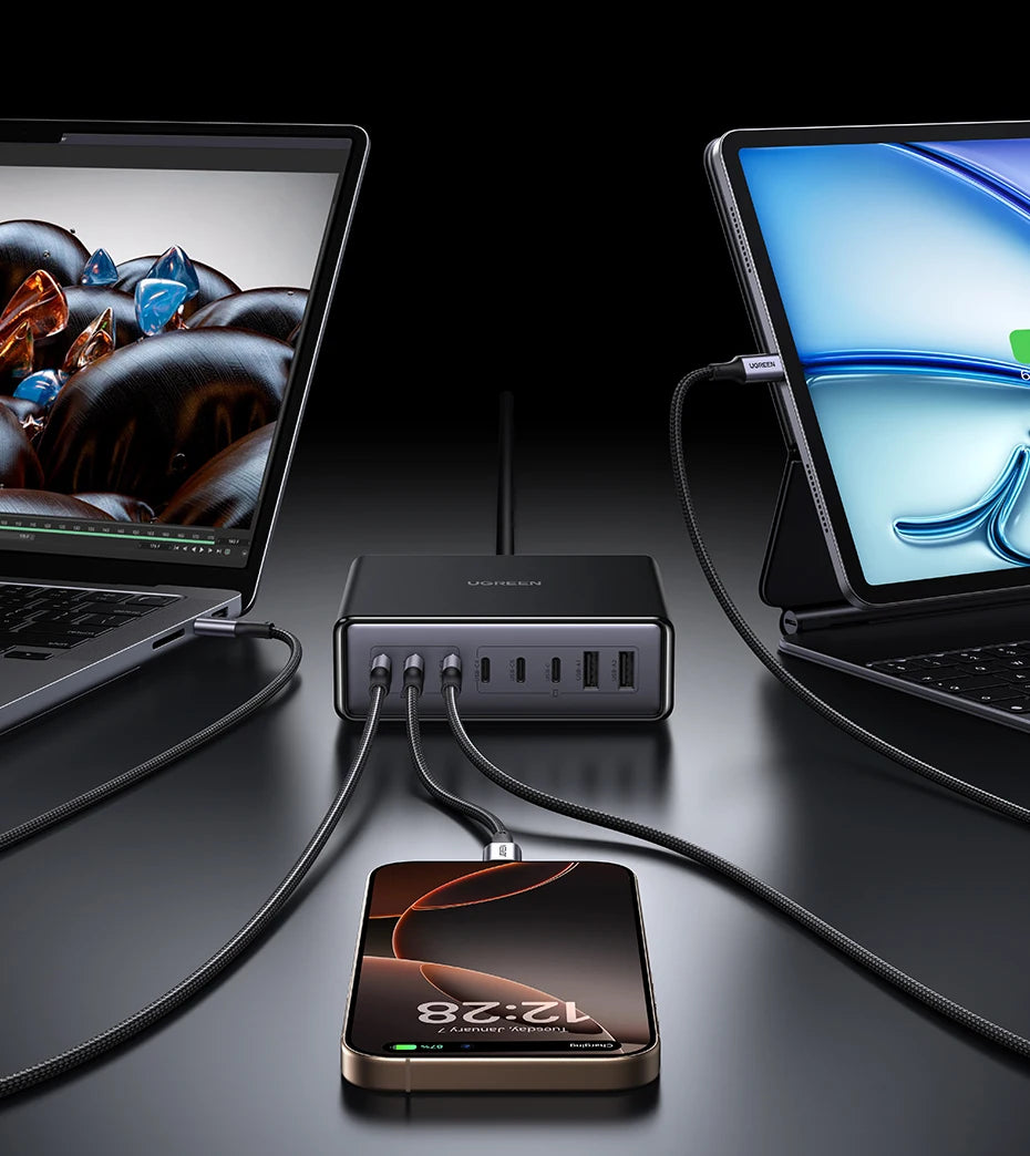 200W GaN Desktop Fast Charging Station for Laptops and Phones - 14