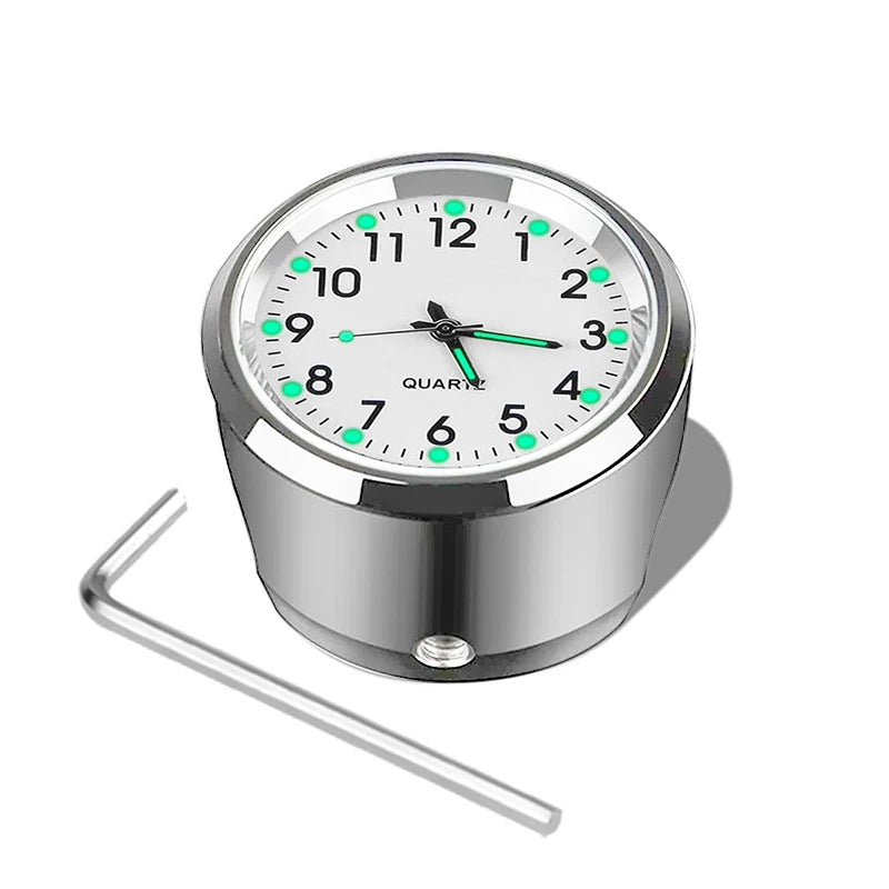 Aluminum Alloy Motorcycle Handlebar Quartz Clock for 22-25mm Bars
