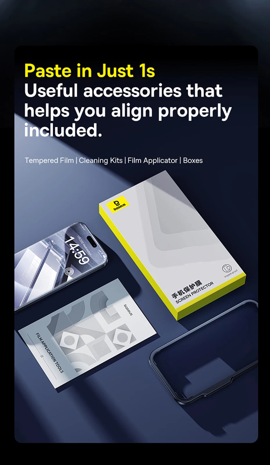 Tempered Glass Screen Protector with Easy-Installation Tool
