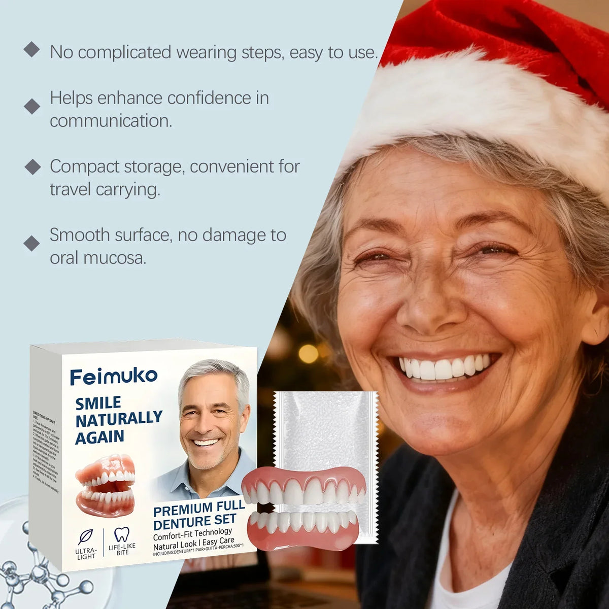 Comfortable Full Set Silicone Dentures for Natural Smile