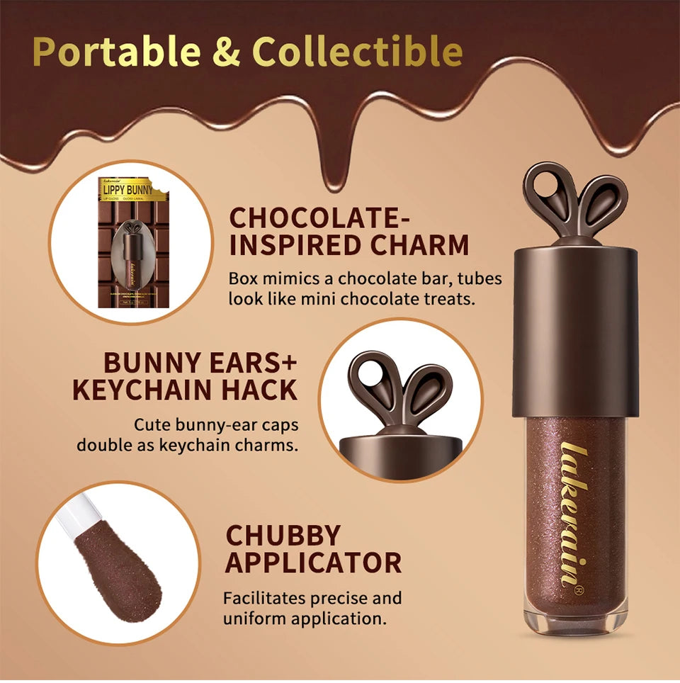 Moisturizing Chocolate Shimmer Lip Gloss for Hydrated Plump Lips - 12