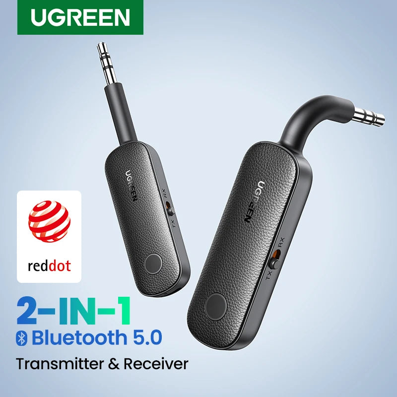 2-in-1 Bluetooth 5.0 Transmitter and Receiver for TV and Car Audio - 1